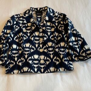 Carlisle Navy and Cream Buttoned Jacket